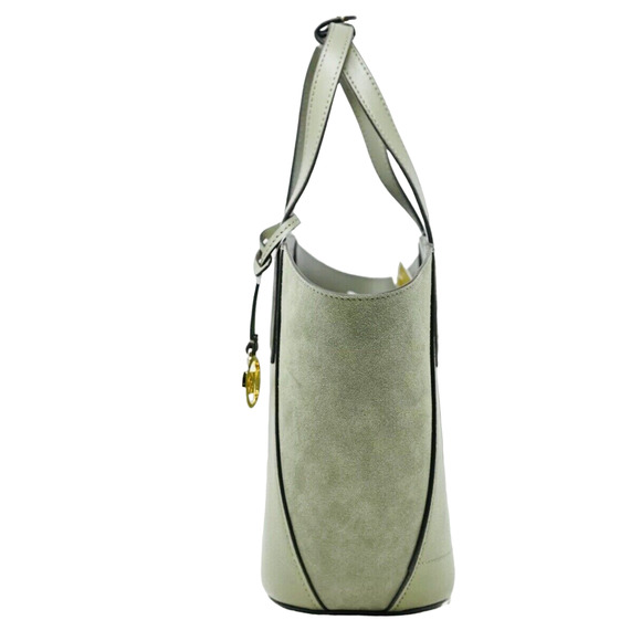 Michael Kors Portia Small Suede Leather Tote Grab Bag Army Green $358 Nwt - Picture 2 of 7